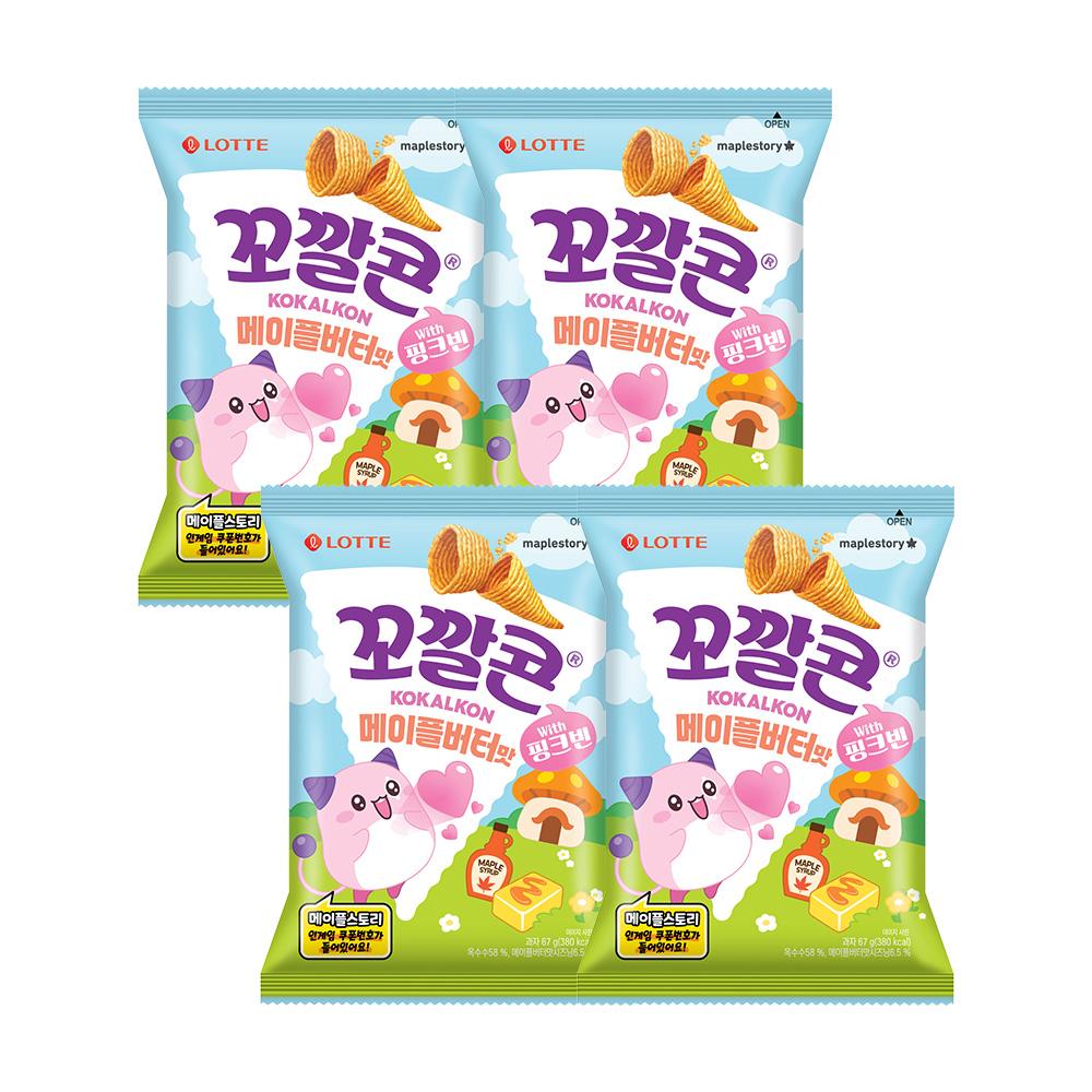 롯데웰푸드 메이플스토리 X 꼬깔콘 메이플버터맛 67g x 4개