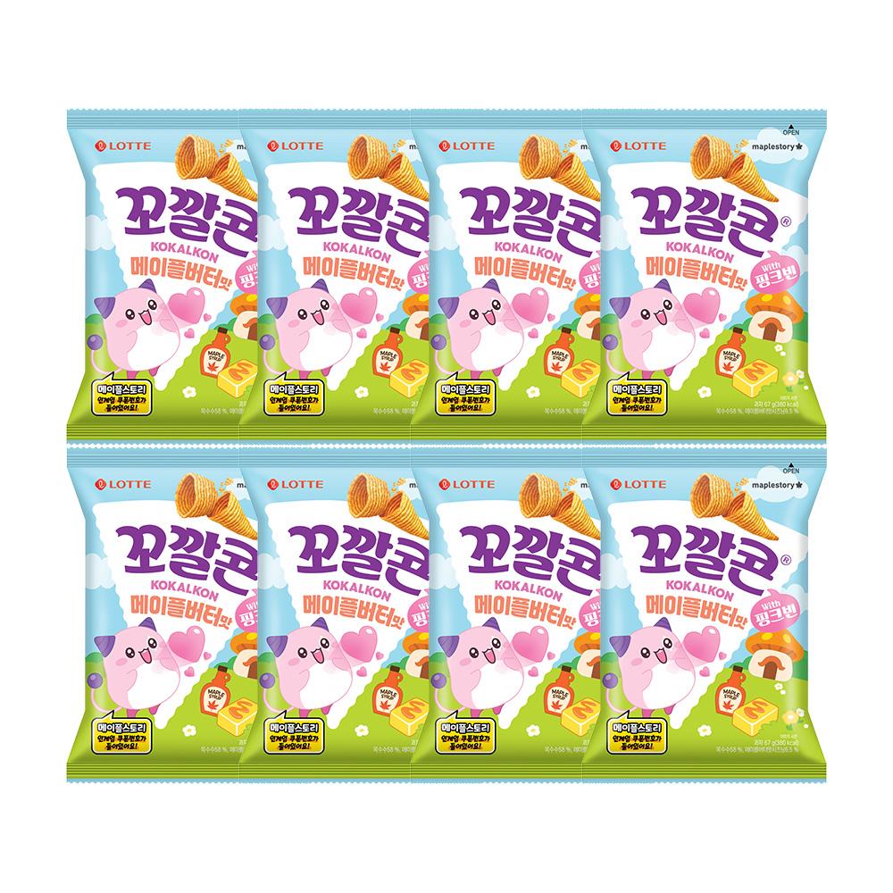 롯데웰푸드 메이플스토리 X 꼬깔콘 메이플버터맛 67g x 8개
