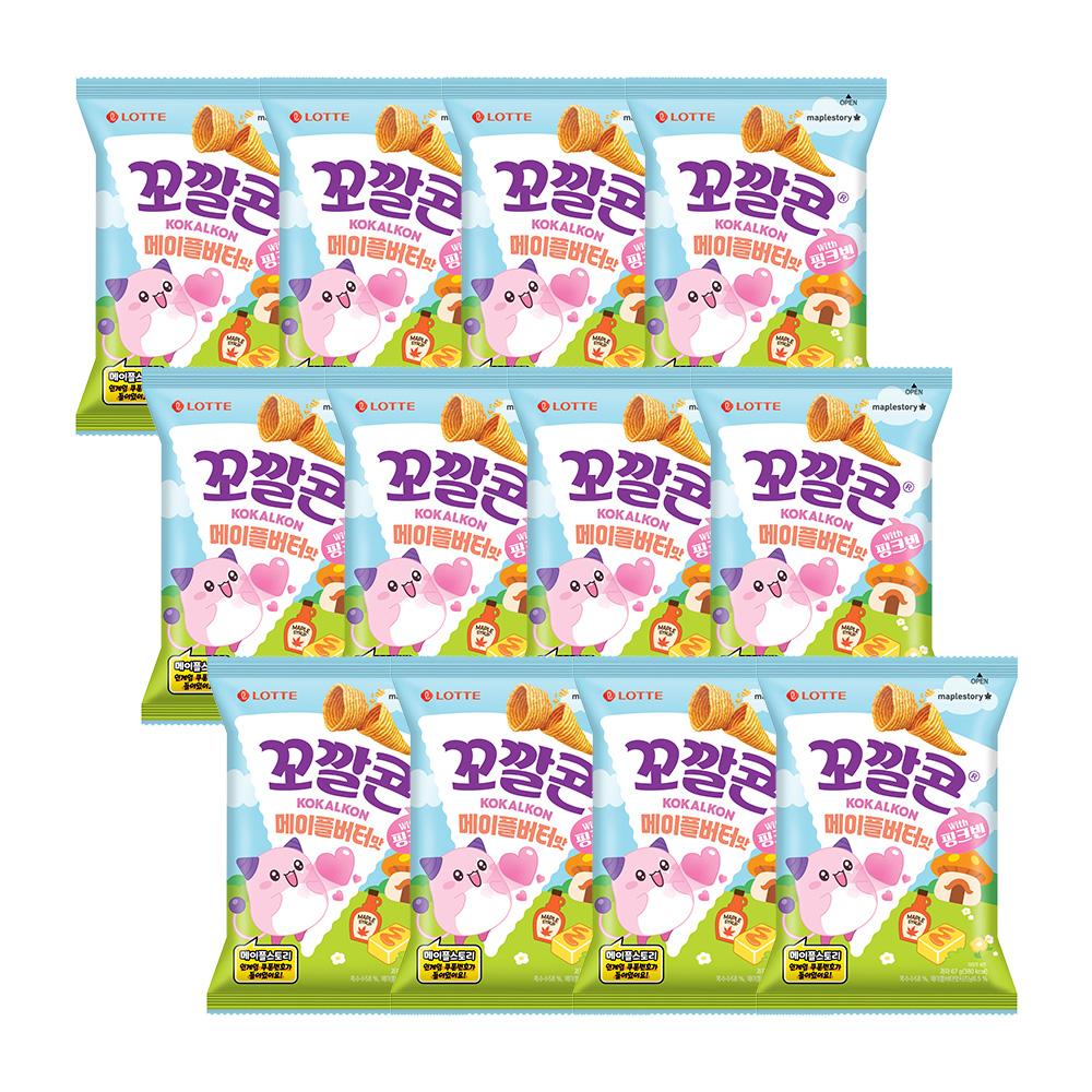 롯데웰푸드 메이플스토리 X 꼬깔콘 메이플버터맛 67g x 12개