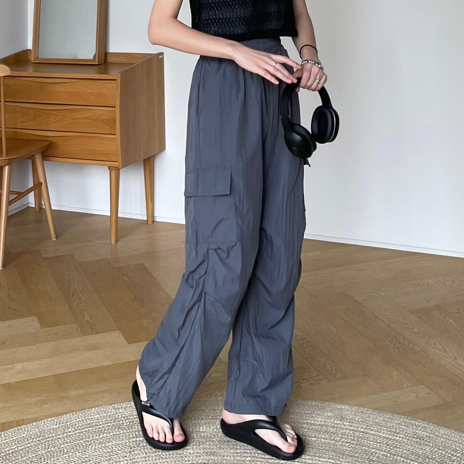パラシュートパンツ ナイロンカーゴパンツ シャカシャカパンツ アノラックパンツ 夏 ワイドパンツ