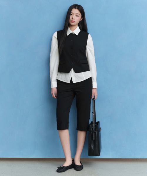 MUSINSA STANDARD WOMAN musinsastandardwoman MUSINSA WOMENS LOW RISE CAPRI PANTS ブラック