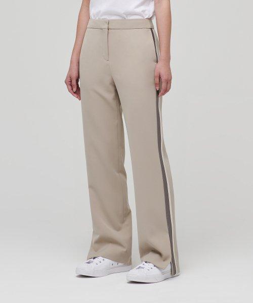 MUSINSA STANDARD WOMAN musinsastandardwoman MUSINSA WOMENS FLUID SIDE LINE SEMI WIDE SLACKS ベージュ