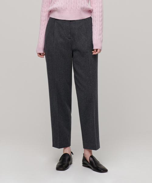 MUSINSA STANDARD WOMAN musinsastandardwoman MUSINSA WOMENS WOOL FLANNEL LOOSE TAPERED SLACKS ミディアムグレー