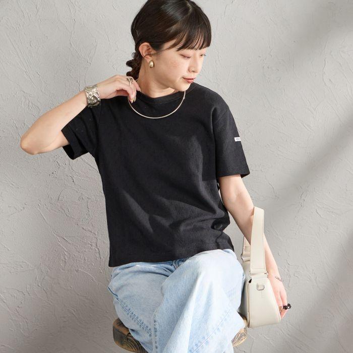 Orcival パターン メッシュ クルーネック Tシャツ レディース トップス 2026SS S ブラック ホワイト