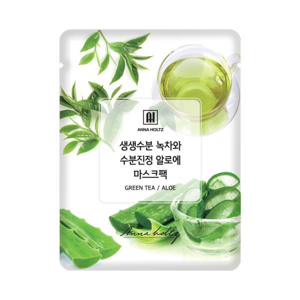 안나홀츠 천연 순면 에센스젤 마스크팩 1일1팩 수분 주름개선 녹차 알로에