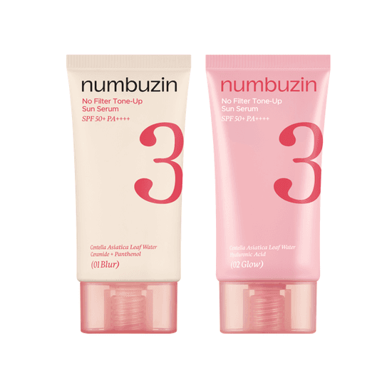 [파데프리] 넘버즈인 3번 도자기결 톤업베이지 선크림 50ml 더블기획 2종 (블러/글로우)