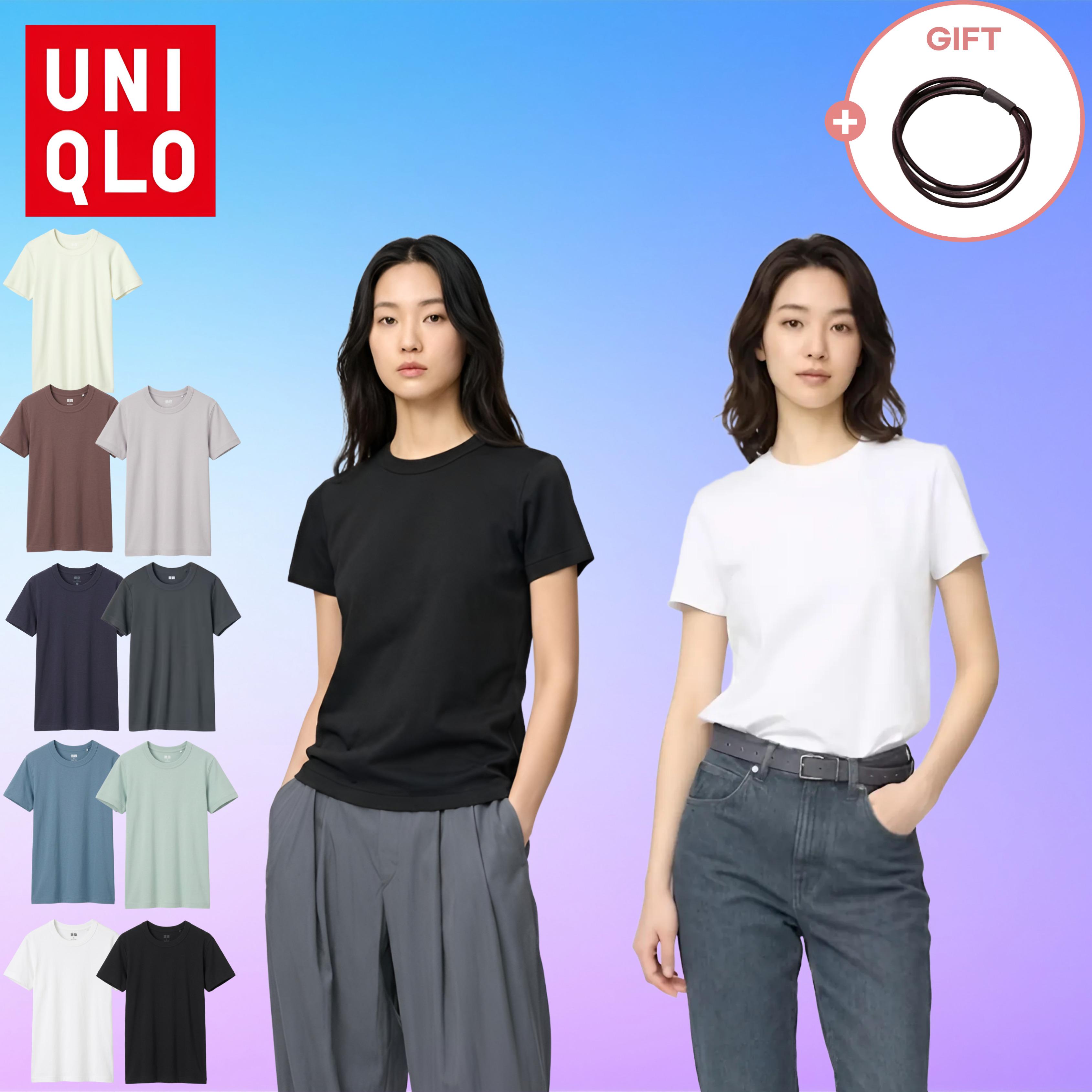 ユニクロ レディース クルーネックT(半袖) ラウンドネック Tシャツ 無地Tシャツ
