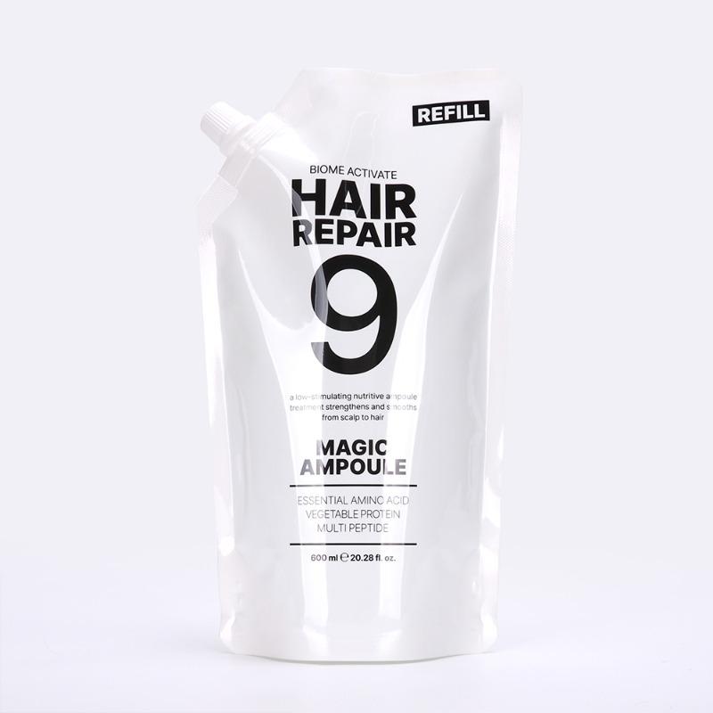 [바액] ヘアリペア9 マジックアンプル リフィル [600ml] 9秒ワカメ 9秒完成ウォータートリートメント ワカメのような髪質 超ダメージヘア オールインワン 脱毛緩和 スチームパック