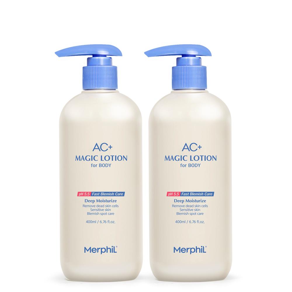 MERPIL トラブルボディローション 背中ニキビ 胸ニキビ 닭살肌 べたつかない ベビーコットン 향 400ml 2個