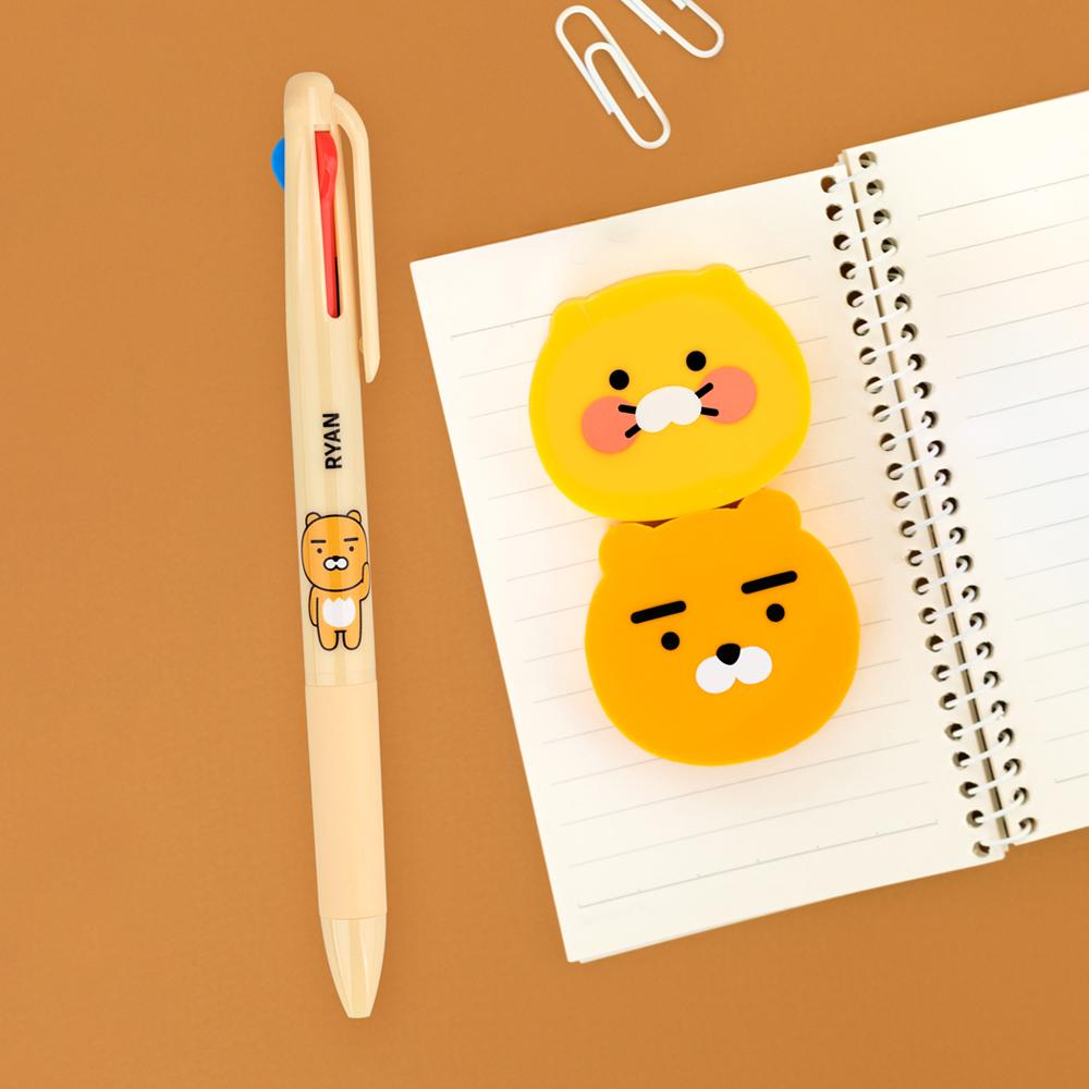 [NEW チュンシク] カカオフレンズ 3色ボールペン 三色 ギフト用 かわいいキャラクター筆記具 ペン ボールペン 0.7mm ライアン