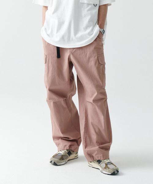 (무신사 스탠다드) (MUSINSASTANDARD) Musinsa City Leisure Wide Belted Cargo Pants デザートピンク デザートピンク