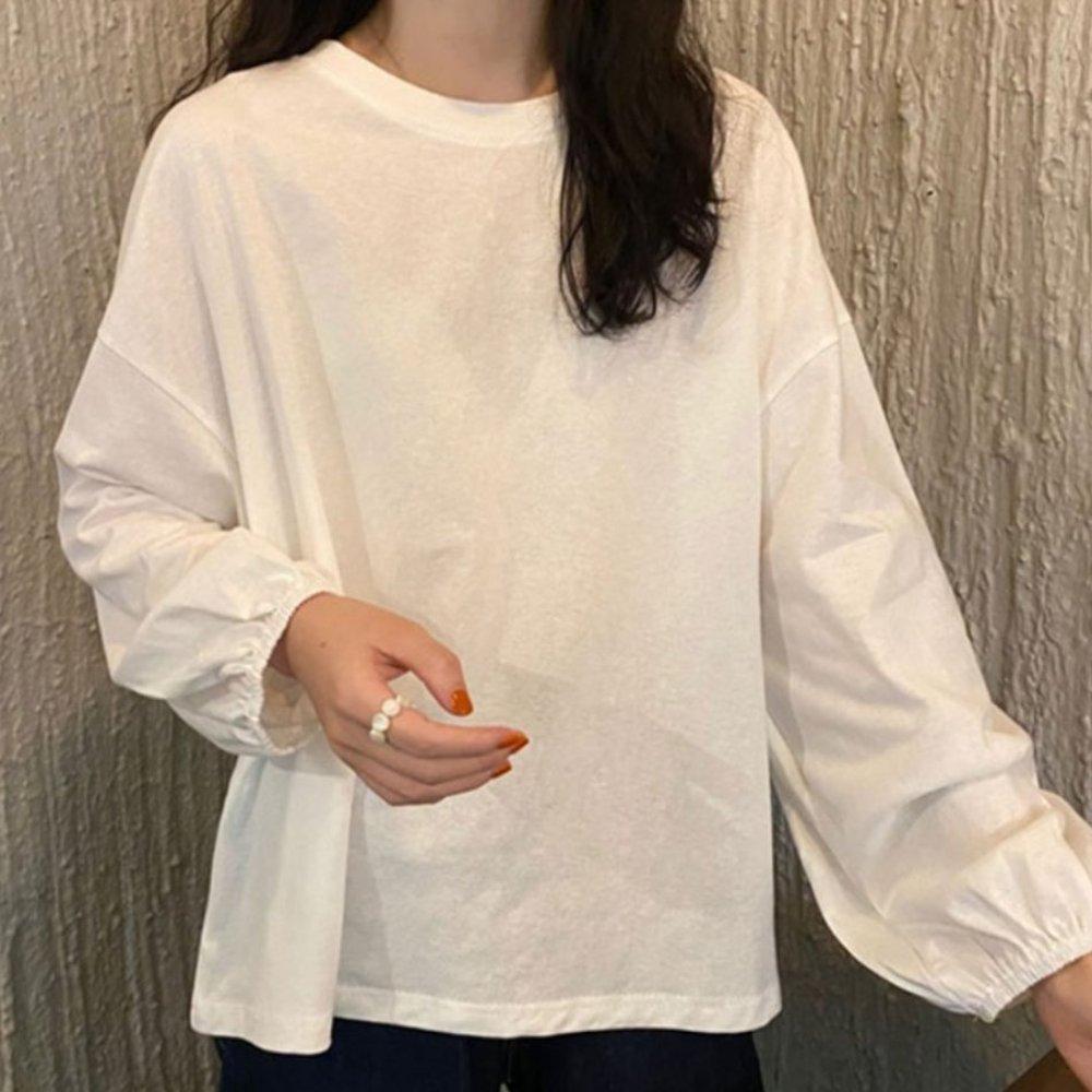 BrtWM 春秋 コットン Tシャツ レディース トップス 無地 Tシャツ 通勤ルック レディース 長袖 Tシャツ