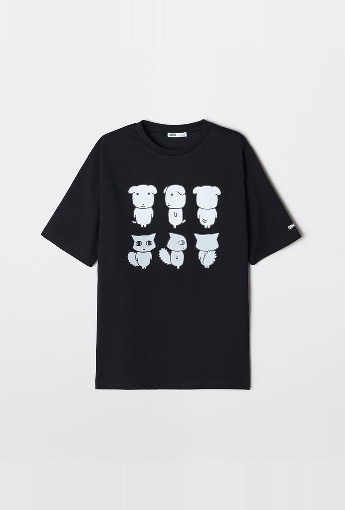 [SPAO][GANADI] Tシャツ (GRAPHIC BLACK) SPRLG25U09