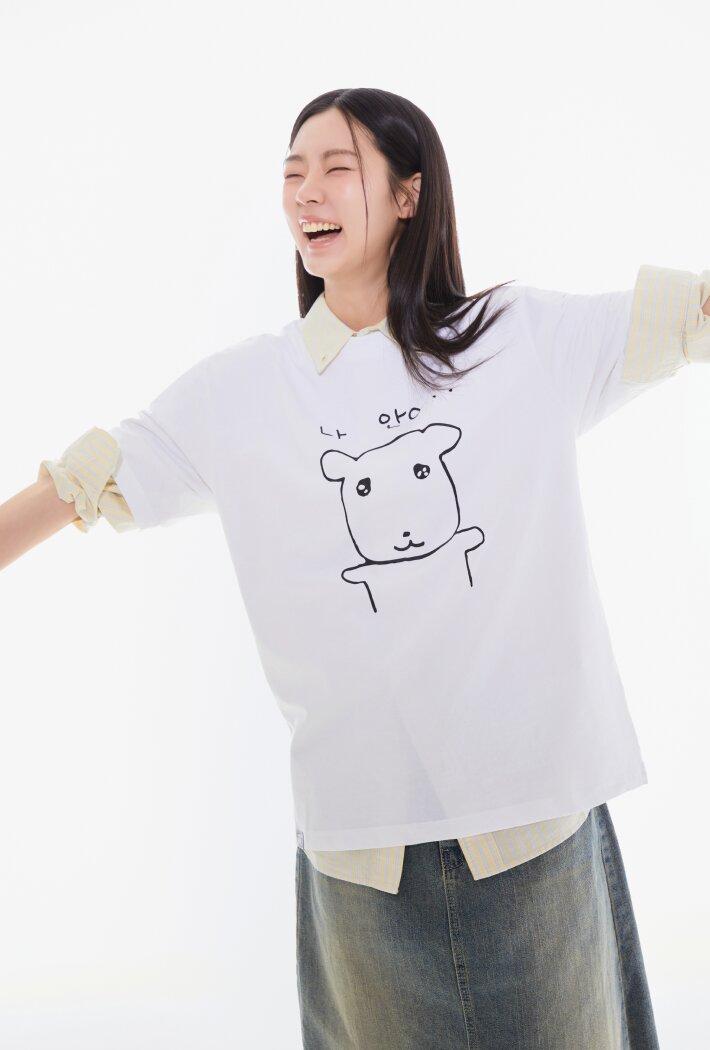 [SPAO][GANADI] Tシャツ (WHITE) SPRLG25U09