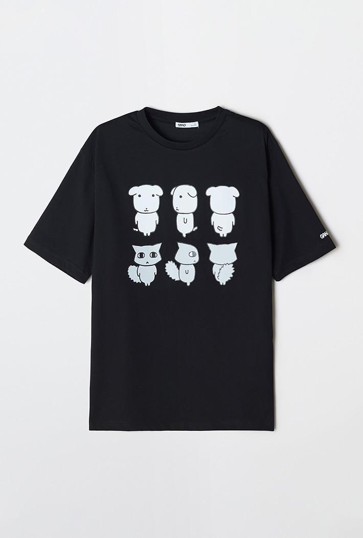 [SPAO][GANADI] Tシャツ (RE)(GRAPHIC BLACK) SPRLG37U38