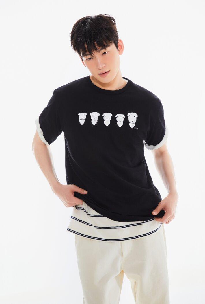 [SPAO][GANADI] Tシャツ (SPRLG25U09 RE)(BLACK) SPRLG37U38