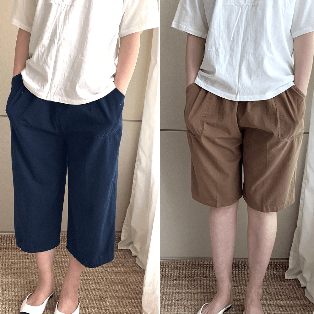 ビッグサイズ 通気性抜群 7分袖 8分袖 チュリ ショーツ ワイドパンツ