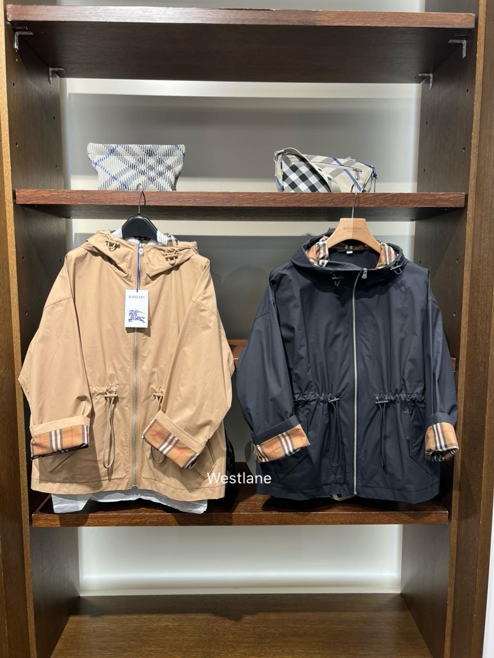 [UK OUTLET] Burberry BIRLEY バーリー レディース フード ウインドブレーカー 袖チェック ショート ジャケット