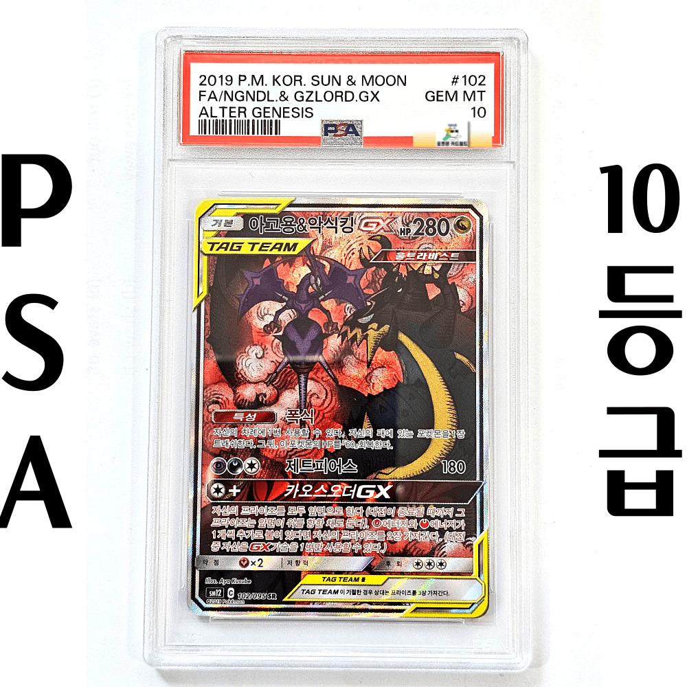 포켓몬카드 아고용&악식킹GX SR sm12 얼터제네시스 PSA 10등급