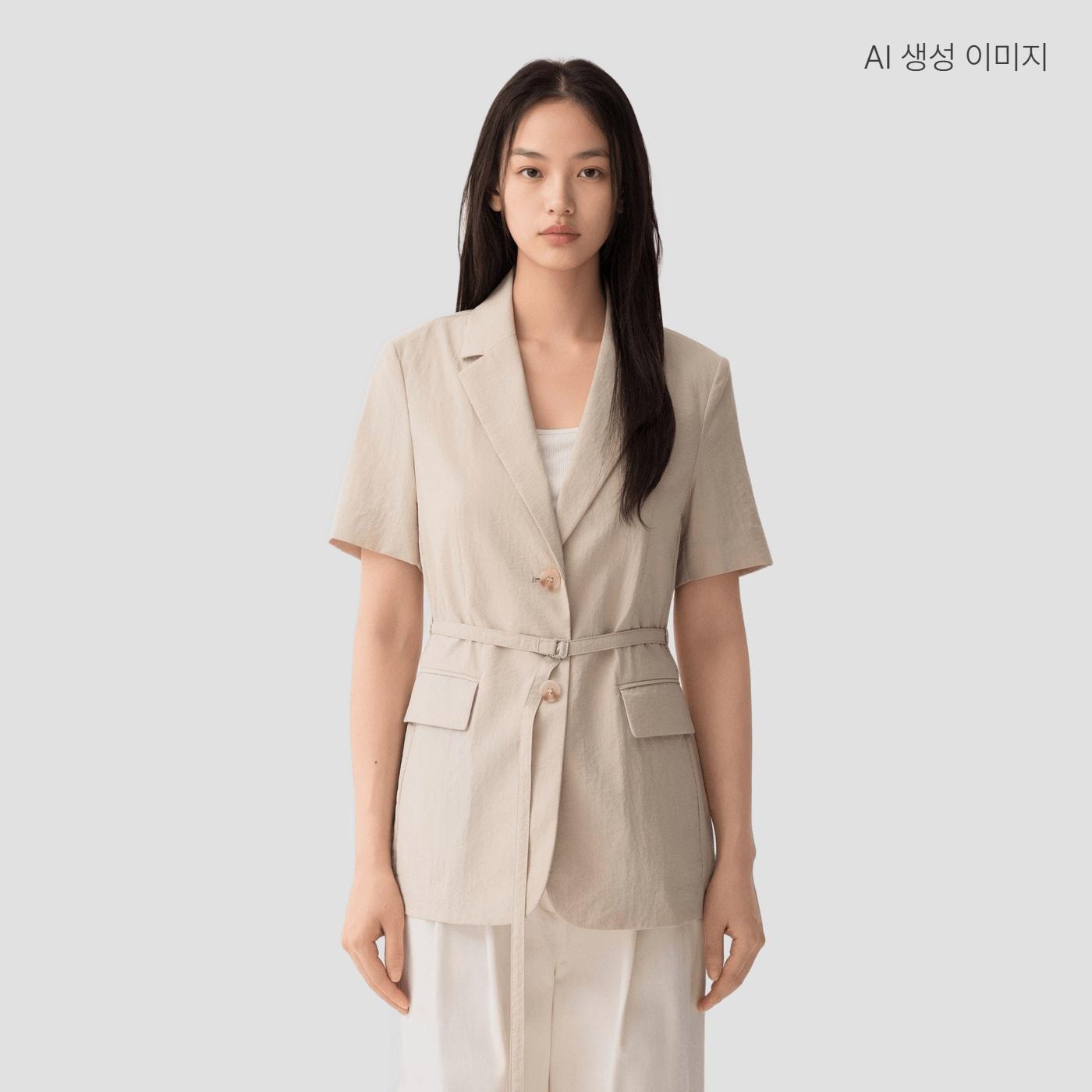 [N配送] SPAO ベルテッド 半袖 ジャケット SPJKG25W01