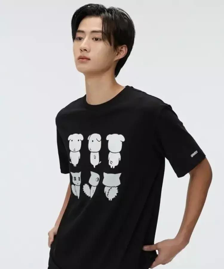 SPAO SPRLG25U09 ユニセックス Tシャツ [가나디] 半袖 (GRAPHIC BLACK)_25U09 5929171
