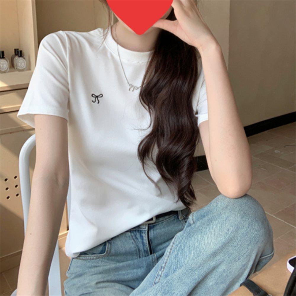 리본 슬림핏 티셔츠 루즈핏티셔츠 여성상의