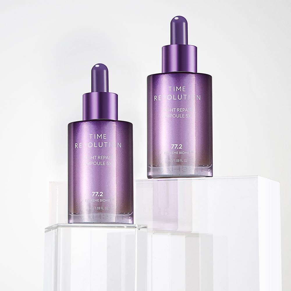 [MISSHA] タイムレボリューション ナイト リペア パープルアンプル 5X 70ml, 2個