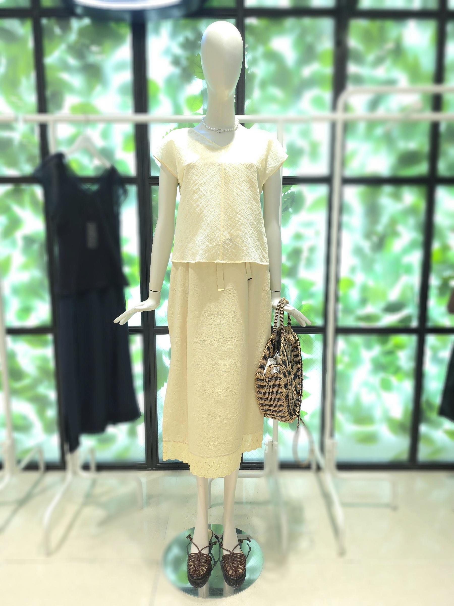 DEWL 26 SS 듀엘 쉬어 블라우스 원피스 세트 D262MSE051LY