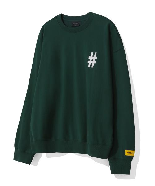 [빈트릴] 에센셜 해시태그 로고 맨투맨(다크 그린) BA251RM003GE