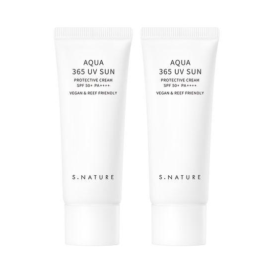 [1+1/1등 화잘먹 속촉촉수분썬] 에스네이처 아쿠아 365 UV 선크림 40ml 2입