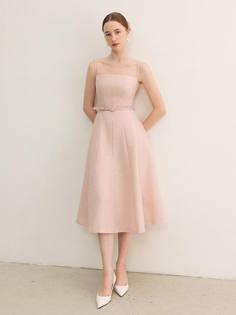 [BAU by Bride&You] Ada ノースリーブ フレアロングドレス (Pink/Black)